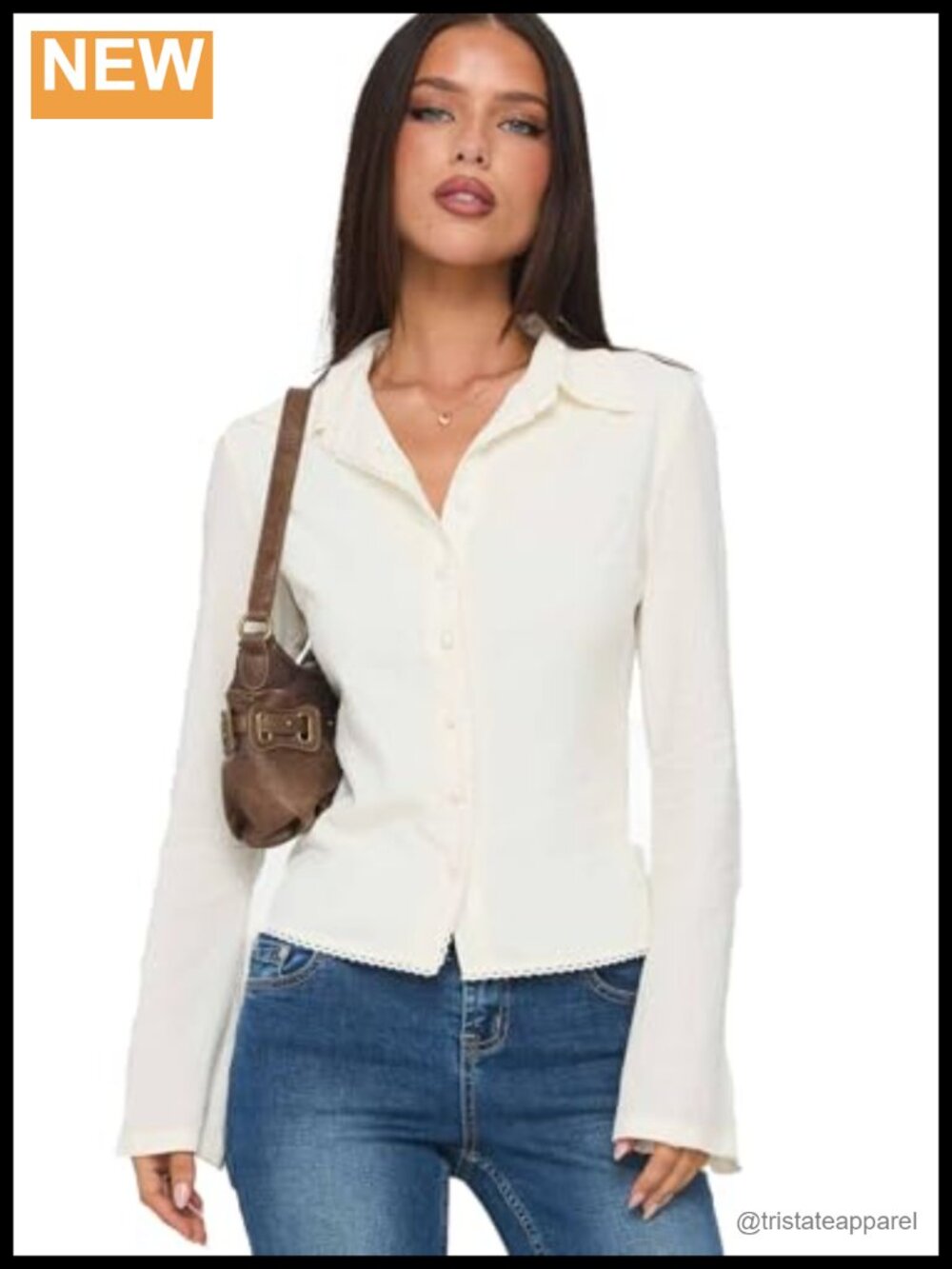 Women's White Cotton Button Up Long Sleeve Collared Tailored Tuxedo Shirt